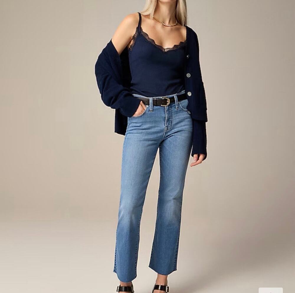 J. Crew 03 Kick Out Crop Jeans Medium Wash Size 34